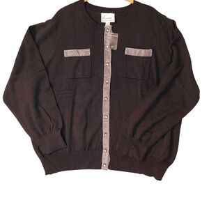 Linea by Louis Dell'Olio Black Sweater with Gray Accents